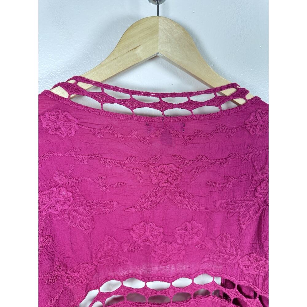 Torrid Womens Kimono Crochet Lace Embroidered 100% Cotton Beach Boho 5/6 - Picture 11 of 13